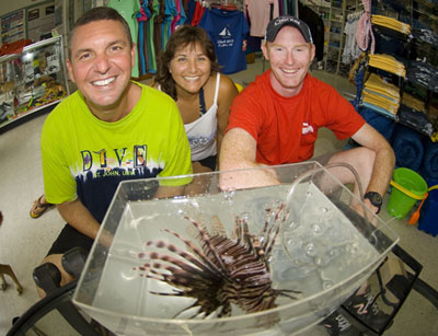Determined Divers Catch Lionfish Off West Side of Chocoloate Hole