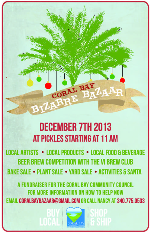 First Annual Coral Bay Bizarre Bazaar Set for December 7 at Pickles in Paradise