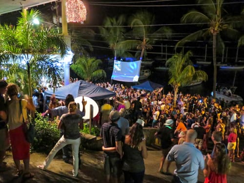 Hundreds Fill Street and Cruz Bay Beach for New Year’s Eve Celebration