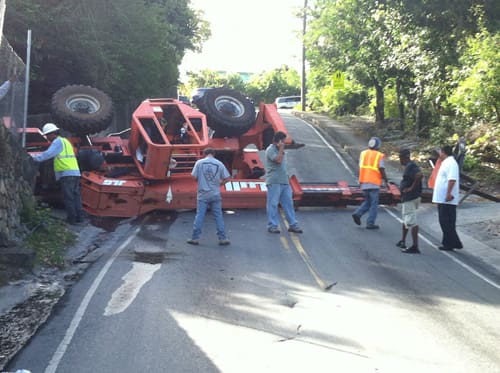 Heavy Equipment  Accident Blocks Traffic at Jacob’s Ladder Last Week