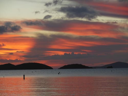 Orange Sky Over Maho Bay Beach