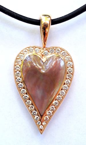 Friends Raffling Bronze Mother of Pearl and Diamond Pendant