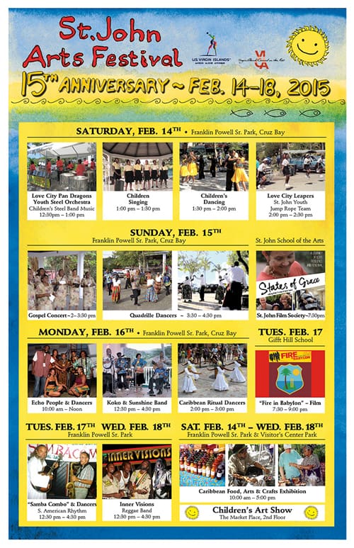 15th Annual St. John Arts Festival from February 14-18