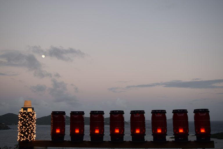 Contemporary Menorah Lights Up Coral Bay