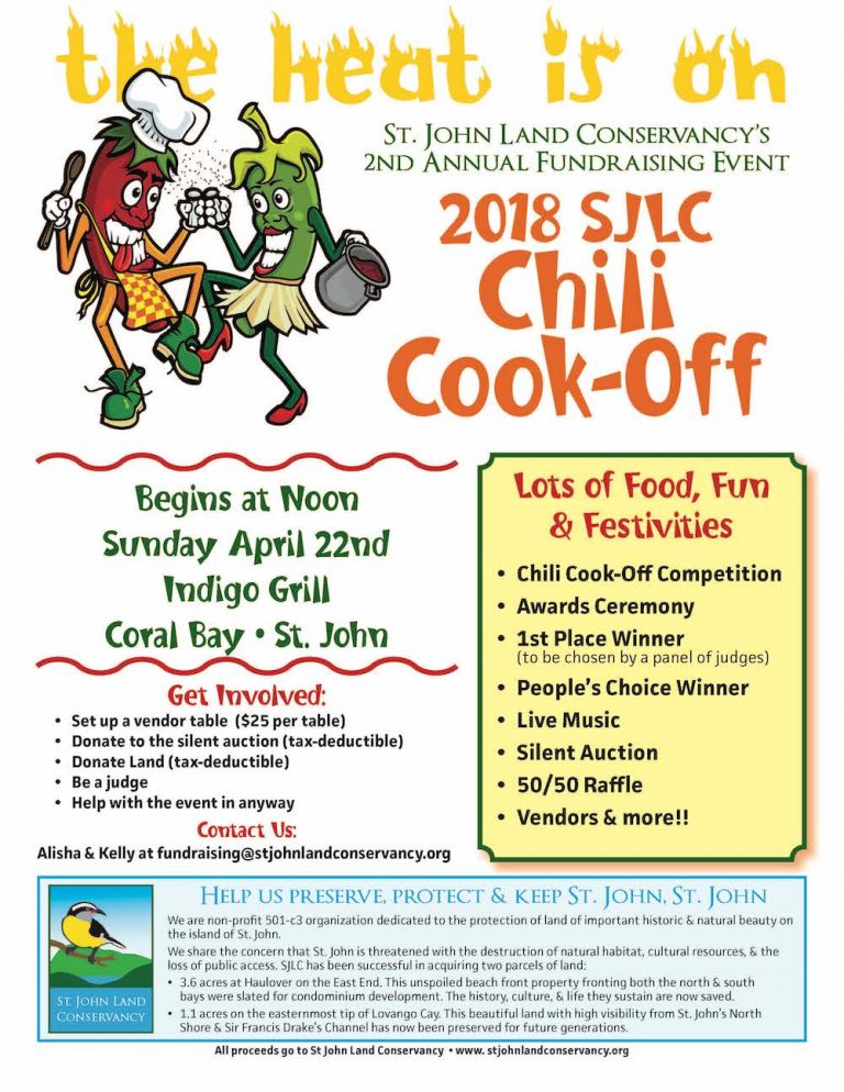 St. John Land Conservancy’s 2nd Annual Chili Cook-Off Fundraiser