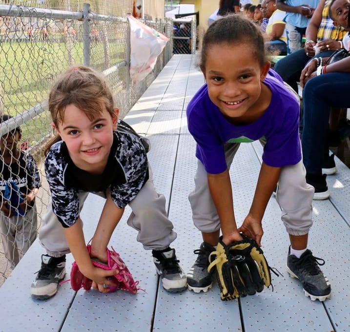 Mothers and Children Celebrate on the Diamond