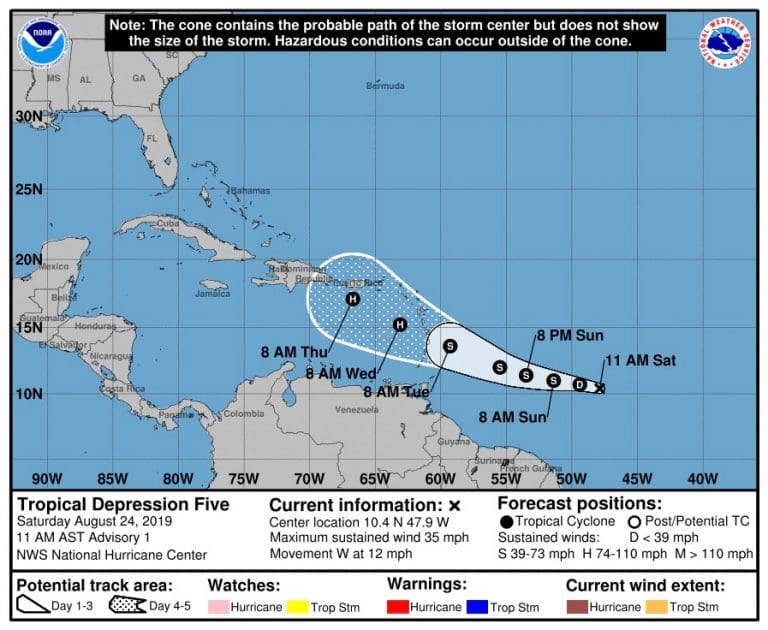 Tropical Depression Expected to Pass Through Region