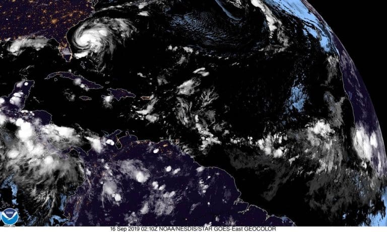 Low-Pressure System Moving Across Atlantic