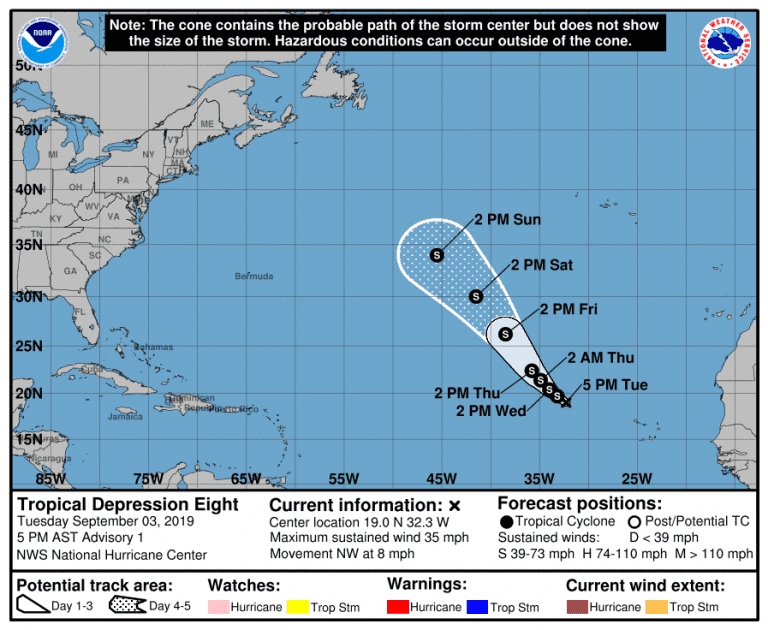Tropical Depression 8 Isn’t Likely to Threaten Caribbean