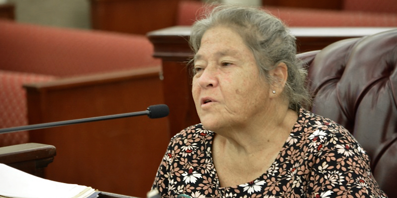 Magens Bay Authority Chairwoman Katina Coulianos testifies before the Senate Finance Committee Tuesday. (Photos by Barry Leerdam, Legislature of the Virgin Islands)
