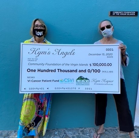 Kym Rapier Donates $100,000 to CFVI for Cancer Support Virgin Islands