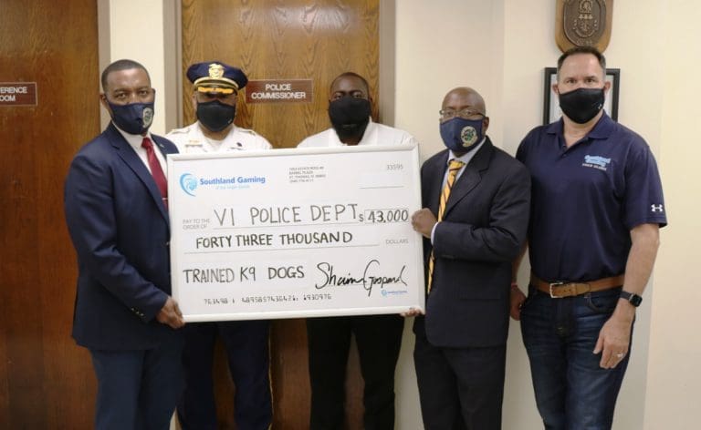 Southland Gaming Donates Funds to VIPD to Purchase Dogs