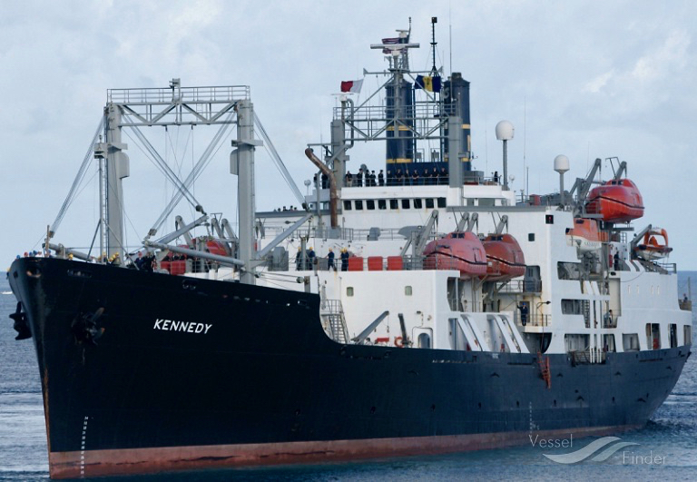 TS Kennedy to Berth at WICO Dock; USVI Alum Guides Ship to Dock