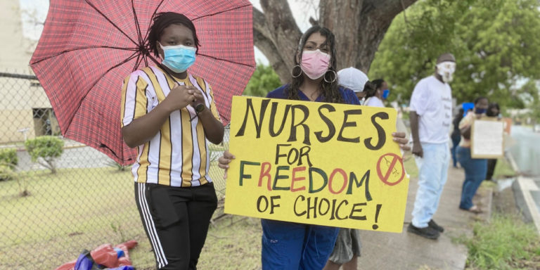 Despite Poor Weather, JFL Employees Protest Against Vaccine Mandate