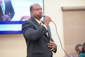 Sen. Steven Payne was wary of getting vaccinated against COVID-19 until he got sick. On Tuesday he urged Virgin Islanders to get vaccinated.(Photo by Chaunte Herbert, Legislature of the Virgin Islands) 