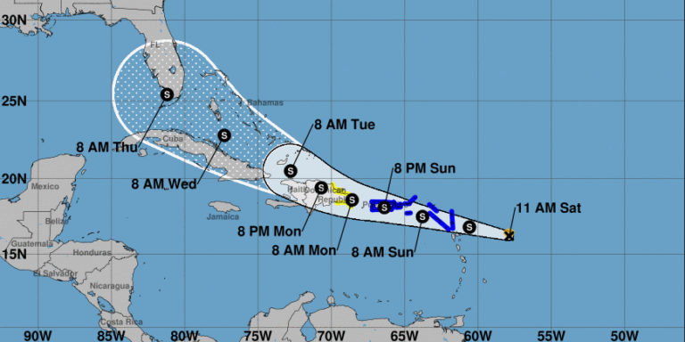 TS Grace Expected to Pass Six Miles South of St. Croix on Forecast Track