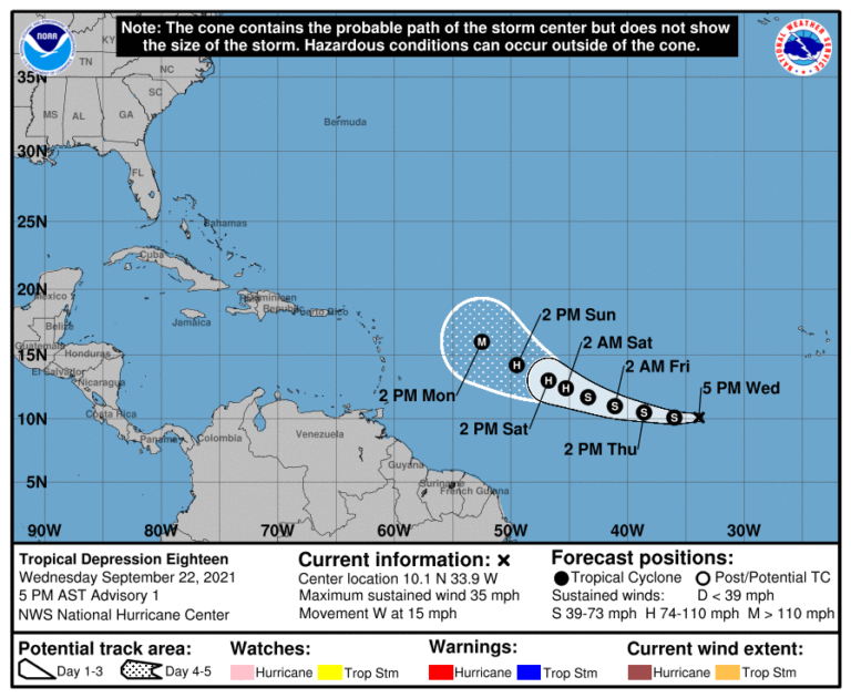 Tropical Depression Intensifying But Not Expected to Impact USVI