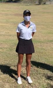 Alexandra Swayne at her press conference at the University of the Virgin Islands golf course on Tuesday on St. Thomas. (Photo by Mark J Daniel)