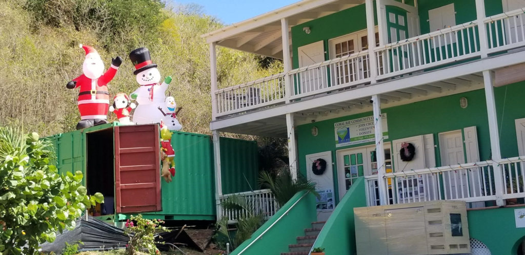 The offices of the Coral Bay Community Council on St. John are decorated for the Christmas season. (Photo courtesy of the Coral Bay Community Council)