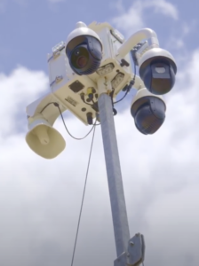 Vandals damaged a security camera system that the V.I. Police Department erected near the Frederiksted Pier on St. Croix. (Screenshot from VIPD video)