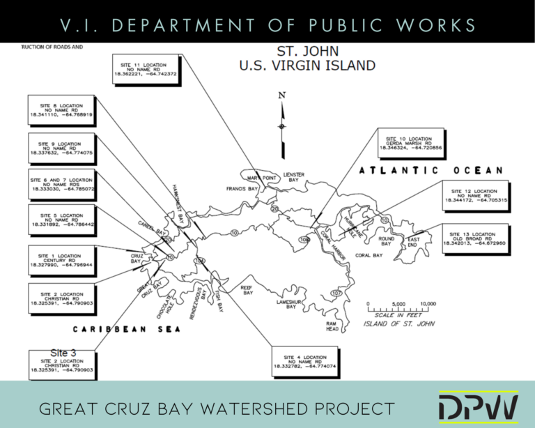 Great Cruz Bay Watershed Project Includes 9 Site Locations