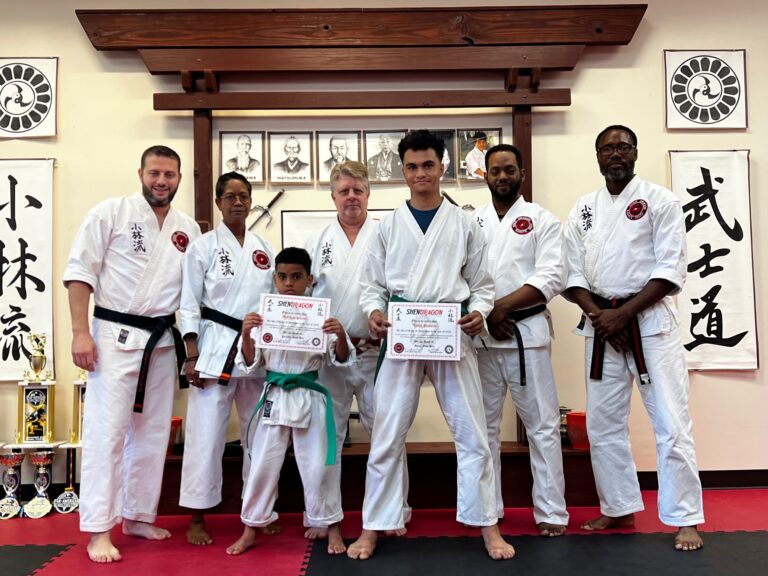 Shen Dragon Karate Dojo Students Tie On New Belts