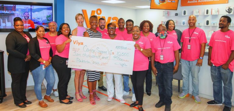 Viya Employees Donate $10,000 to Cancer Support VI’s Pinktober Campaign