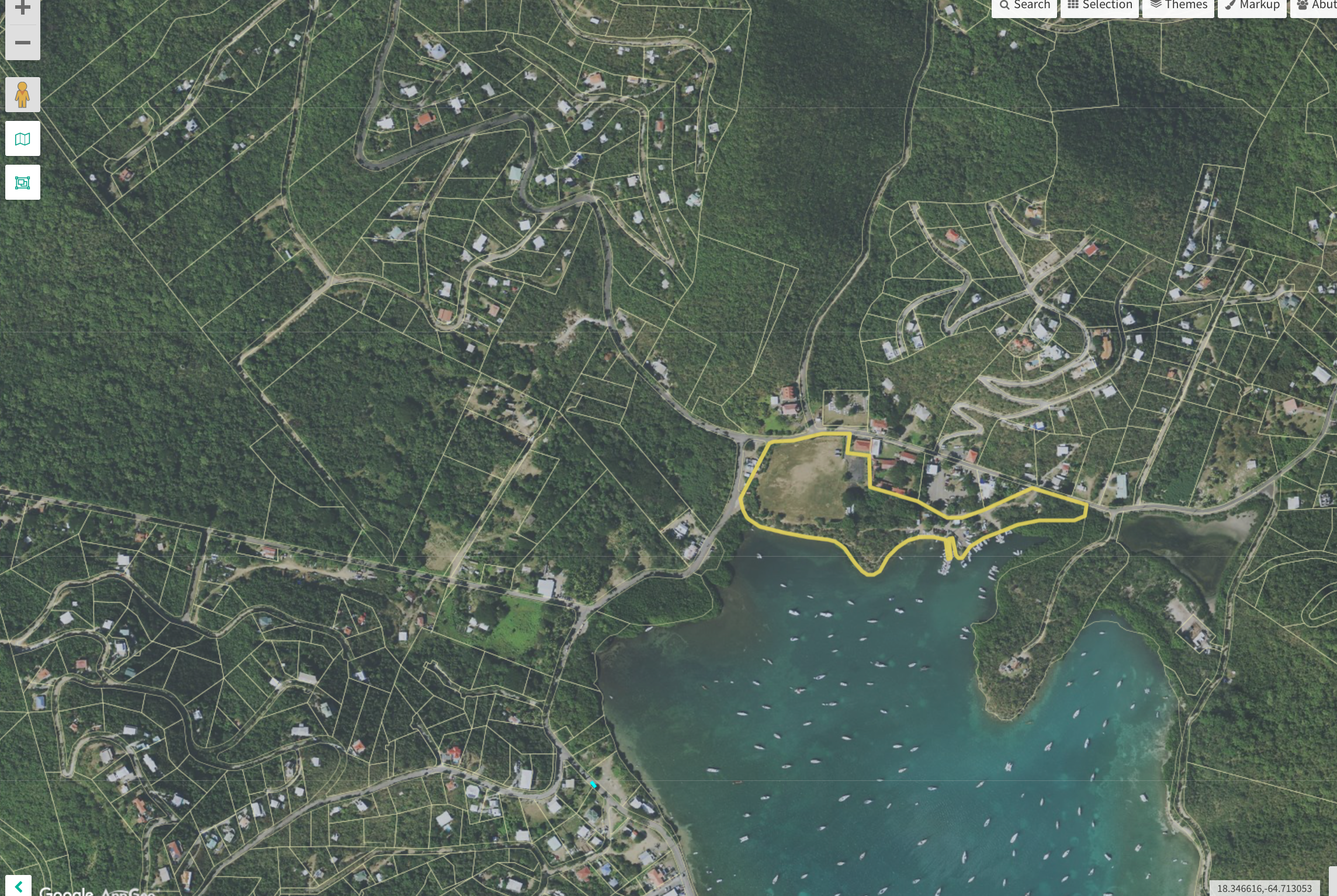 Map Geo photo of Coral Bay shows site of the Moravian Church Conference’s planned development.