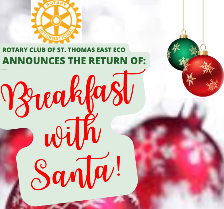 Rotary Club of St. Thomas East ECO to Host Breakfast with Santa Event