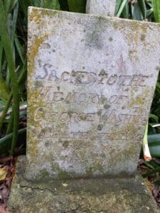 George Washington’s gravestone at the Estate Annaly slave cemetery on St. Croix. (Photo by Olasee Davis)