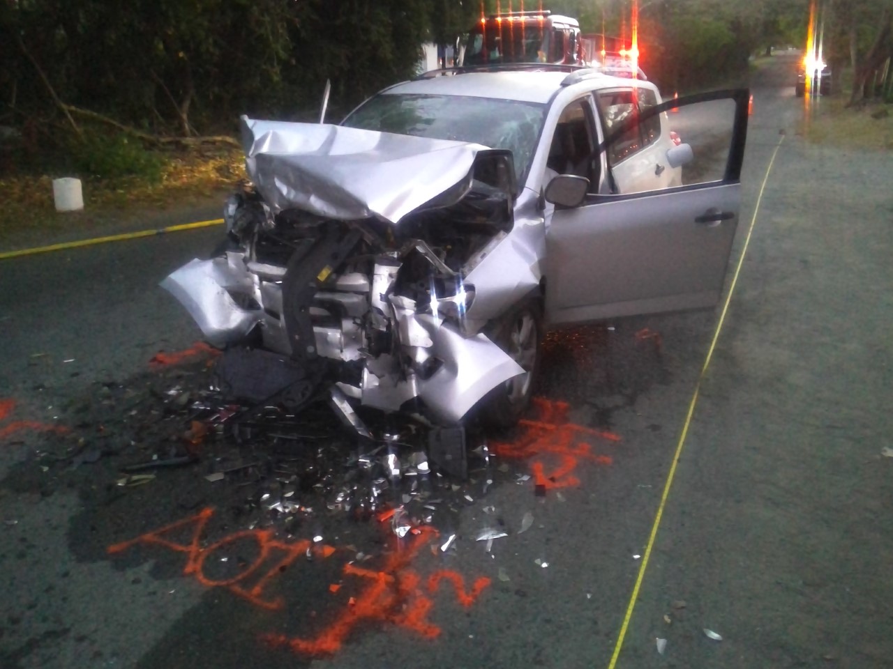 One of the vehicles involved in a head-on collision Sunday on Northside Road on St. Croix. (VIPD photo)