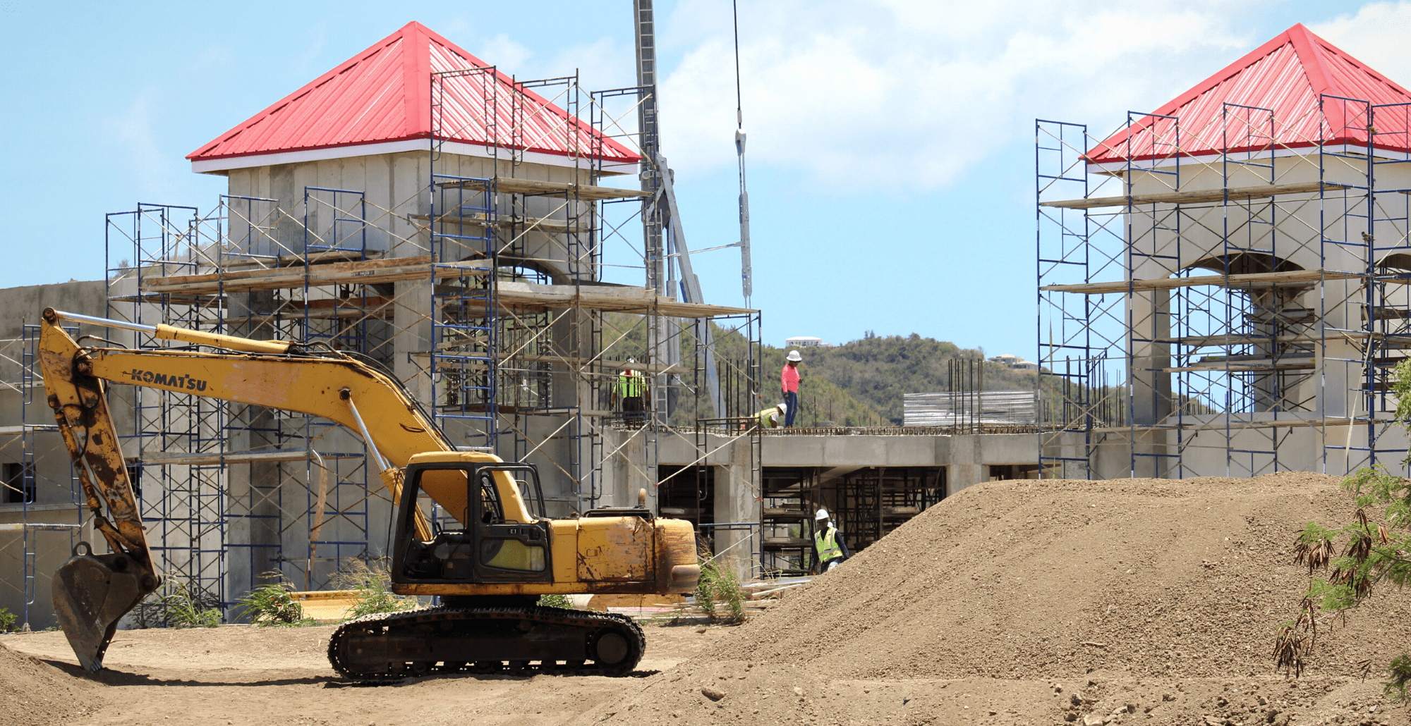 Contractor GEC LLC has completed the concrete pour for the Paul E. Joseph Stadium bleacher walls in the right and left fields, the Public Works Department announced Wednesday. (Photo courtesy Public Works Department)