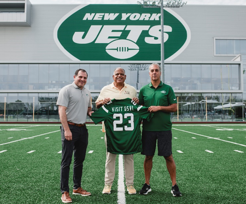 USVI Kicks-Off New York Jets Partnership With Carnival Themed Tailgate Activation