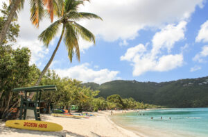 A lifeguard stand at Magens Bay Beach on St. Thomas. The authority that manages the park is struggling to keep its lifeguard stands manned, as is much of the mainland U.S. (Shutterstock photo)