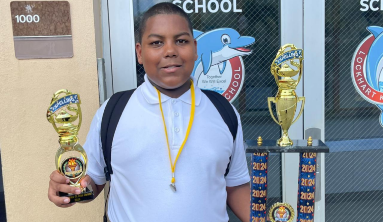 Evan Fahie, Rayan Felix Celebrate First Place Wins at District Spelling Bees
