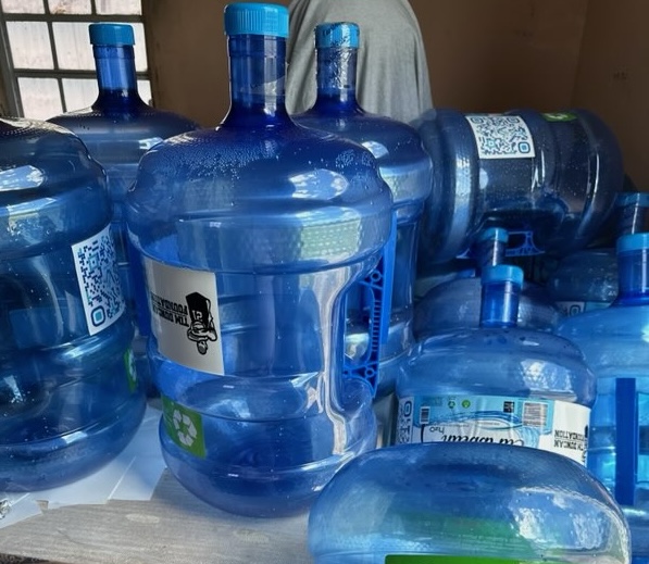 The Virgin Islands National Guard contributed recycled 5-gallon water jugs to the effort. (V.I. Education Department photo)