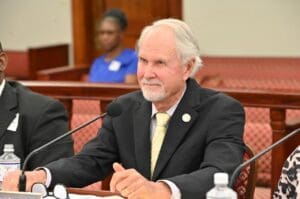 Acting Attorney General Gordon Rhea told senators he learned a lot during Friday’s hearing. (Senate photos by Alvin Burke, Mario Fonseca, and Barry Leerdam)
