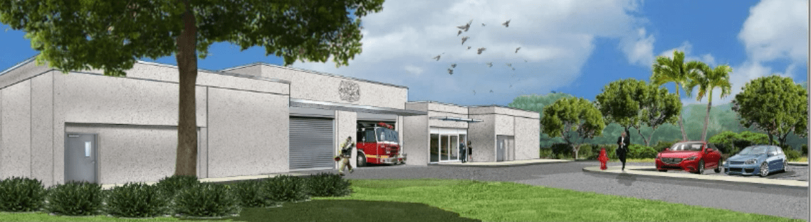 Plans for a new Renceliar I Gibbs Fire Station. (Photo courtesy CZM and VIWMA via Microsoft Teams)