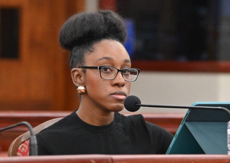 Laurika Jude gave details about the Paradise48 Film Festival to Senators on Friday. (Photos by Alvin Burke JR. and Barry Leerdam, Legislature of the Virgin Islands)