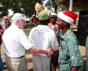President Jimmy Carter, at the Crucian Christmas Festival Food Fair in 2010. (Photo courtesy Government House)