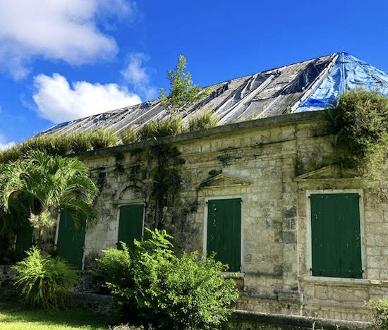 Whim Great House shows signs of further deterioration since the 2017 hurricanes. (Photo courtesy Michael Connors)