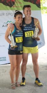 Connor MacKelvey and Elise Yoshioka, who took first place overall in their respective men's and women's divisions. (Source photo by Jonelle-Alexis Jackson)