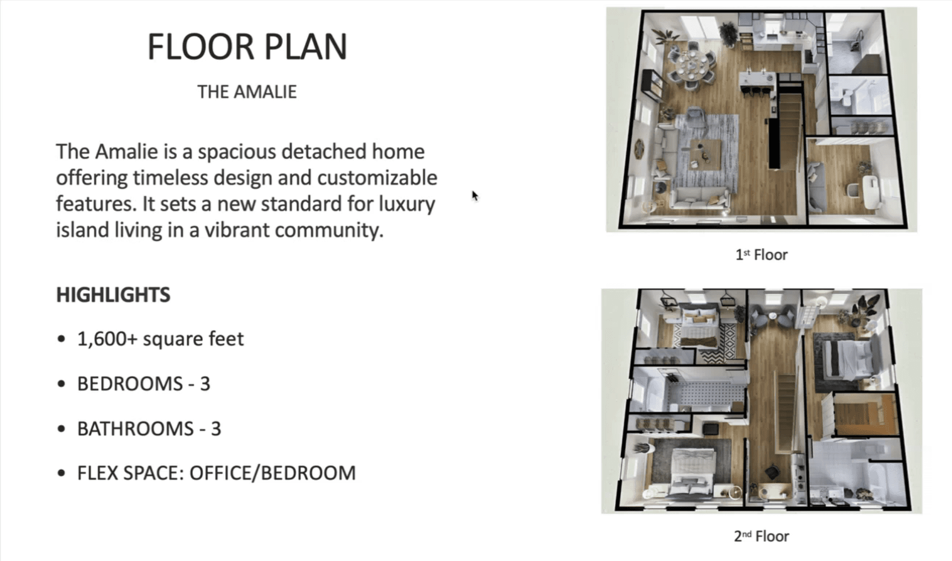 The floor plan for the Amalie, the single-family homes proposed for The Residences at 340 North. (Image courtesy A.C. Development)