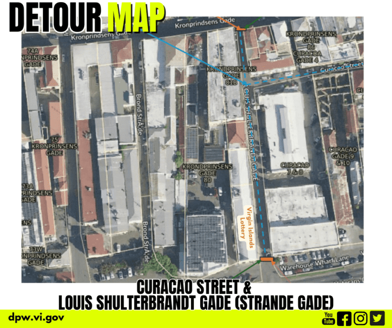 Drainage Work Closes Curacao Street and Strande Gade 9 a.m.-3 p.m.