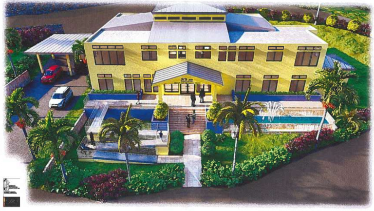A rendering of the new two-story office building that the St. Thomas Federal Credit Union is proposing to build on a two-acre parcel just south of the Omar Brown Sr. Fire Station on St. Thomas. (Image courtesy St. Thomas Federal Credit Union)