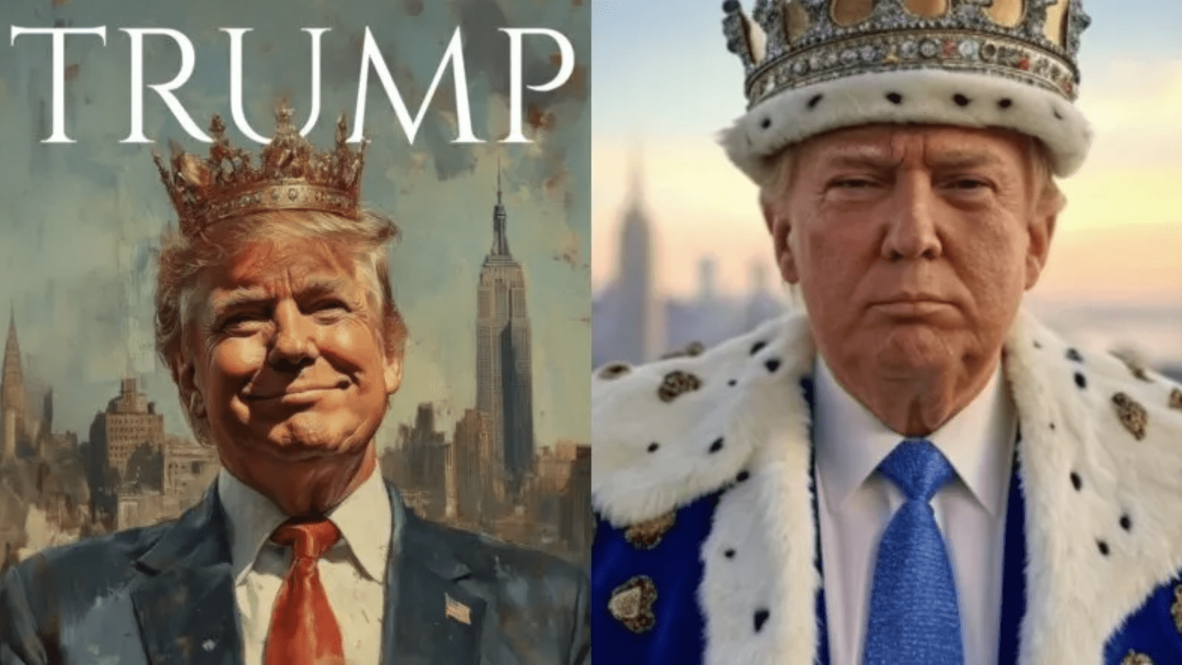 AI images of President Donald Trump as king were posted on social media by White House staff in February. (White House photos)