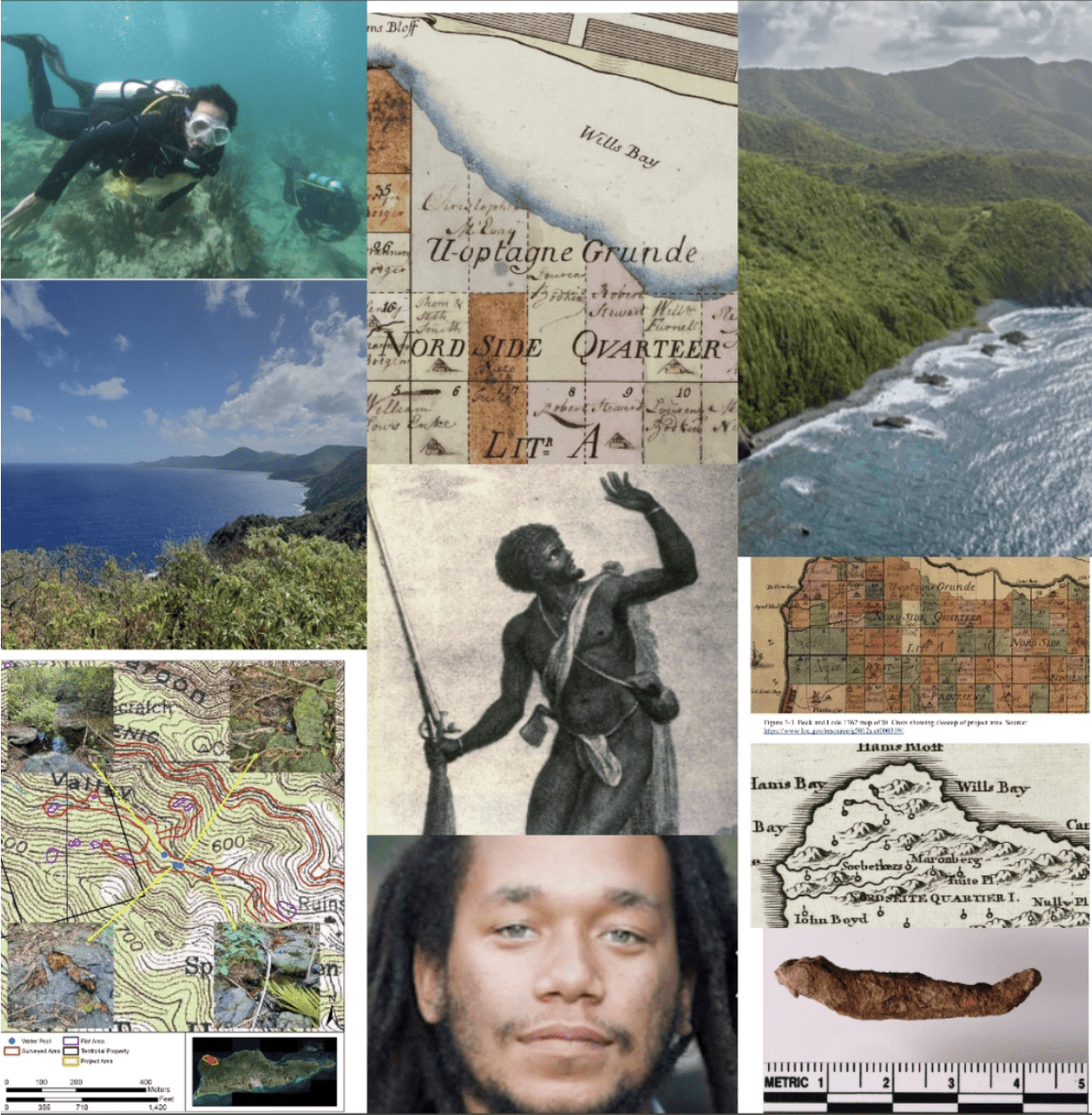 This is part 3 in the series, Sacred Geography, Ancestral Memory & the Restoration of Meaning, which explores the natural and cultural history of the recently designated Maroon Sanctuary Territorial Park​ in northwest St. Croix. (Photo montage by Joshua Grant Canning)