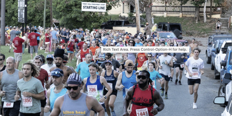 Runners take off from the starting line for the 8 Tuff Miles 25th edition in 2024. (Source file photo courtesy Simonson)