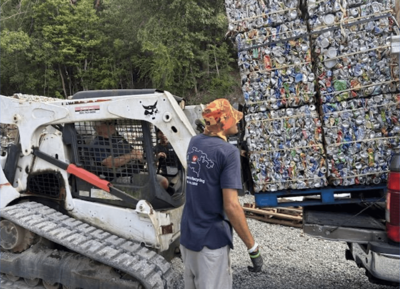 Island Green recycling crew load recyclables for Shipment 16. (Photo courtesy Island Green Living)