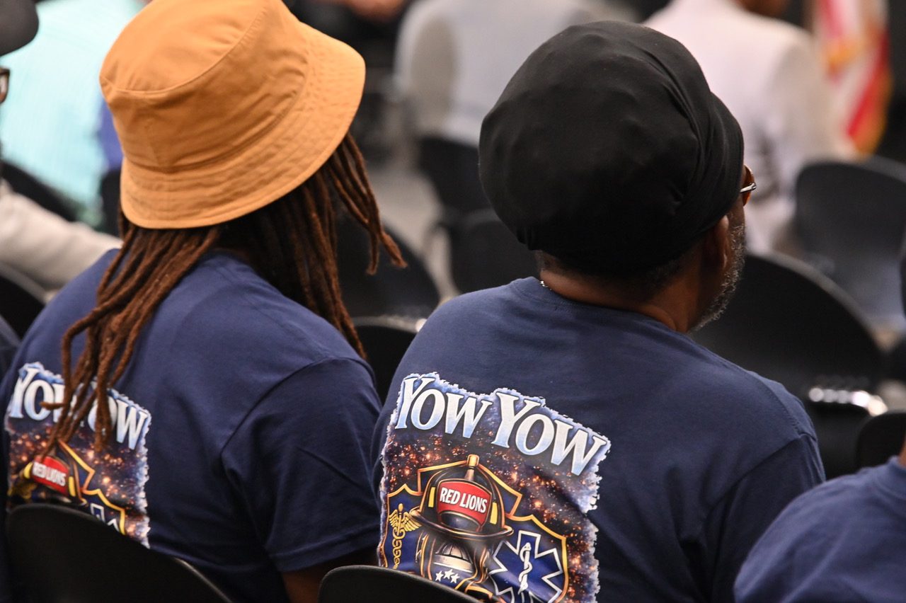 Members of the audience show their support for the graduates, known as the R.E.D. L.I.O.N.S., which stands for “Ready Every Day Living Individuals Offering Needed Service.” (Photos by Saidah Sekou and Jamal Potter Legislature of the Virgin Islands)